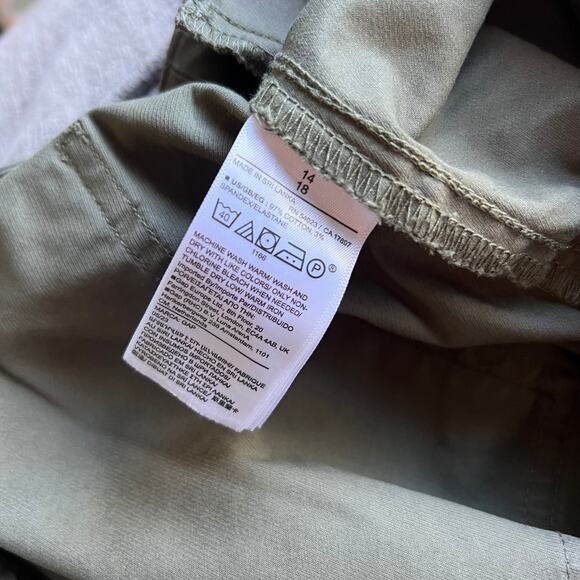 GAP High Rise Stride Ankle Pants Women’s Size 14 Olive Green Wide Leg Chino - Picture 10 of 10